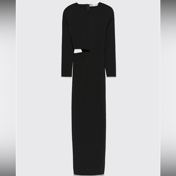 Zara Black Long Sleeve Dress with Unique Cutout - Picture 15 of 15